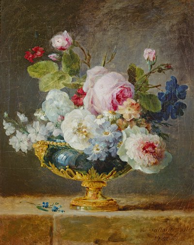 Flowers in a Blue Vase by Anne Vallayer Coster